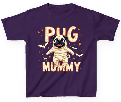 Pug Mummy pug Youth T-Shirt Purple product mockup