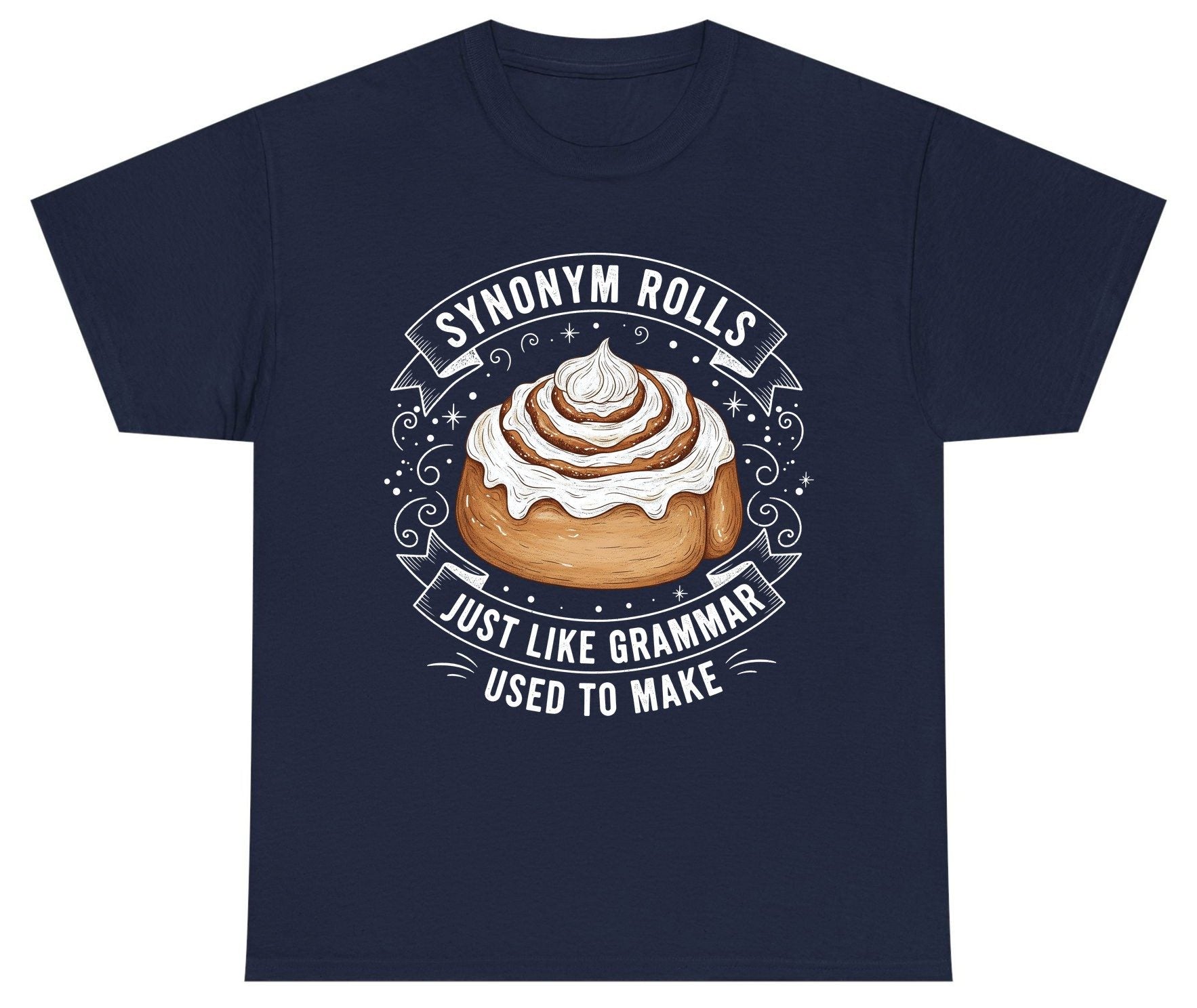 Synonym Rolls Just Like Grammar Used to Make grammar pun Youth T-Shirt Navy product mockup