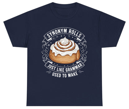 Synonym Rolls Just Like Grammar Used to Make grammar pun Youth T-Shirt Navy product mockup