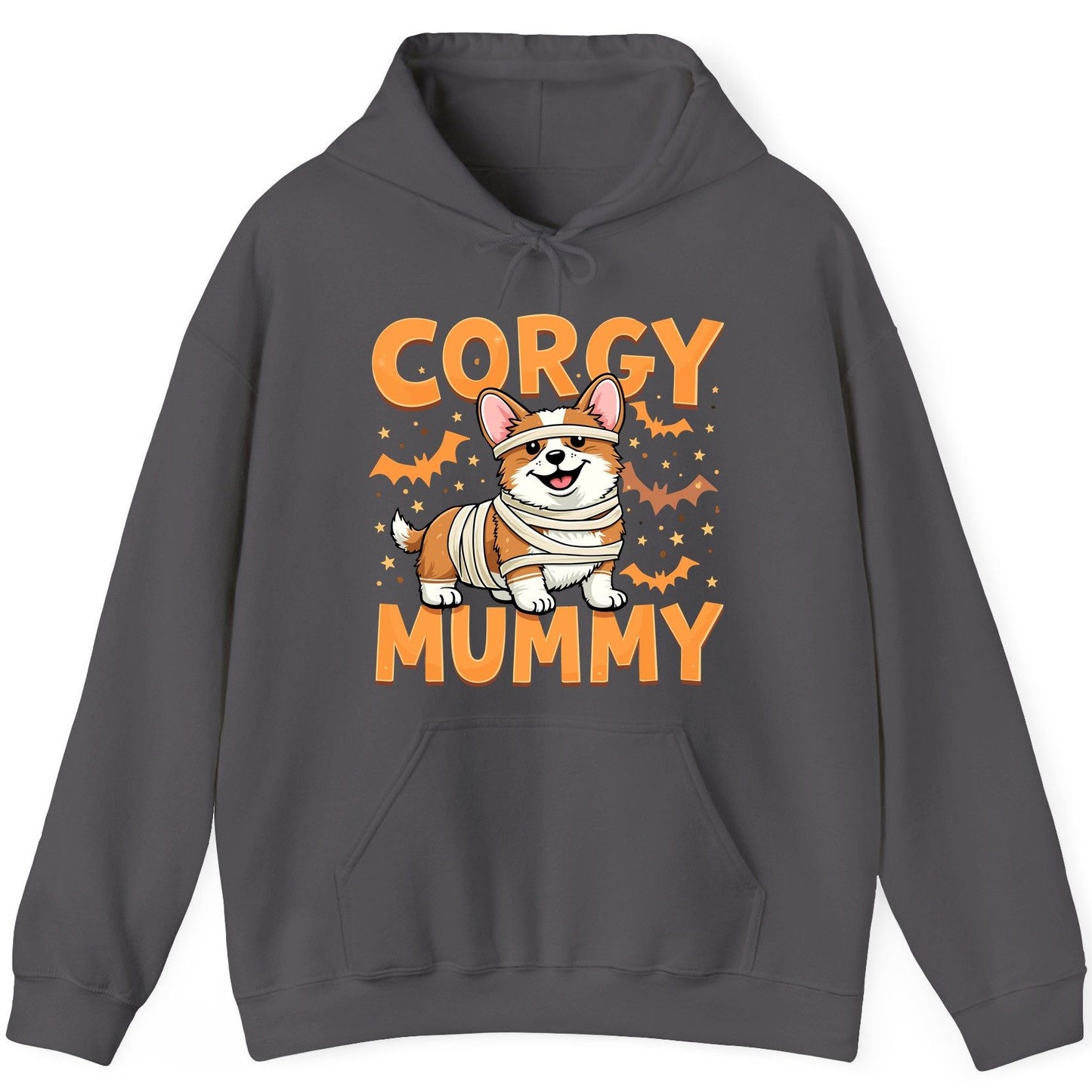 Corgy Mummy corgi Hoodie Charcoal product mockup