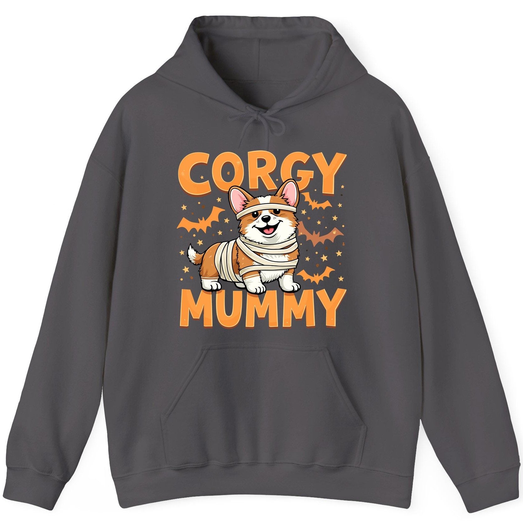 Corgy Mummy corgi Hoodie Charcoal product mockup