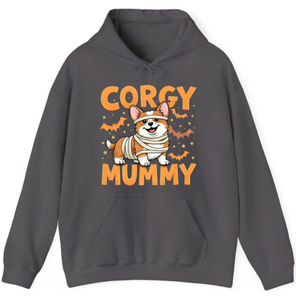 Corgy Mummy corgi Hoodie Charcoal product mockup