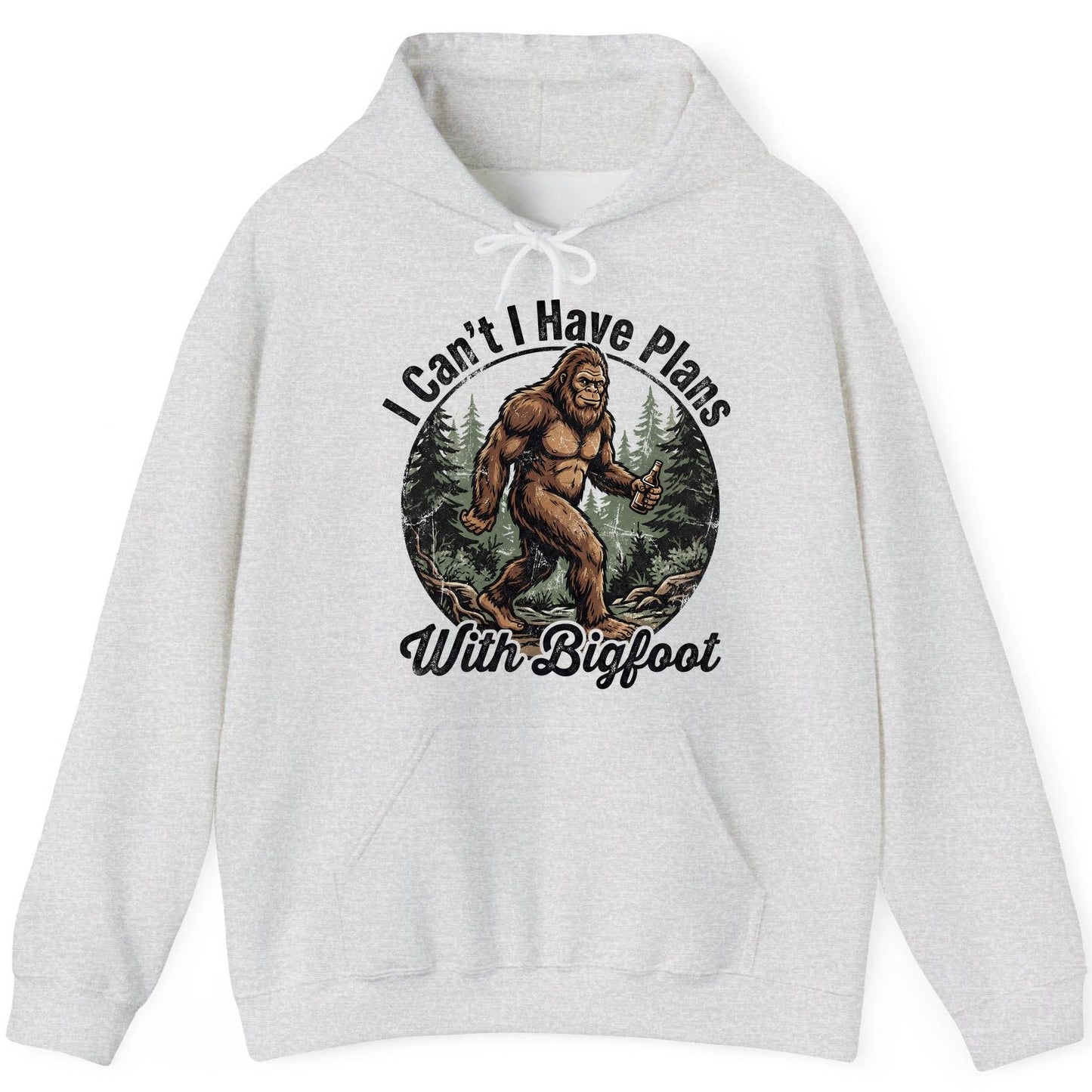 I Can't I Have Plans with Bigfoot bigfoot Hoodie Ash product mockup