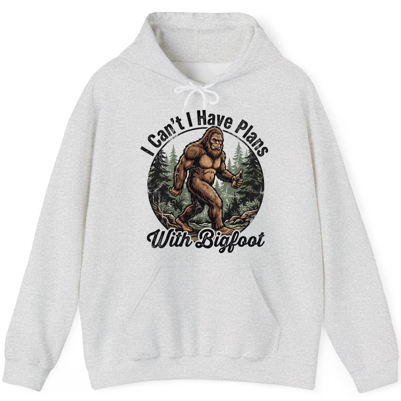 I Can't I Have Plans with Bigfoot bigfoot Hoodie Ash product mockup