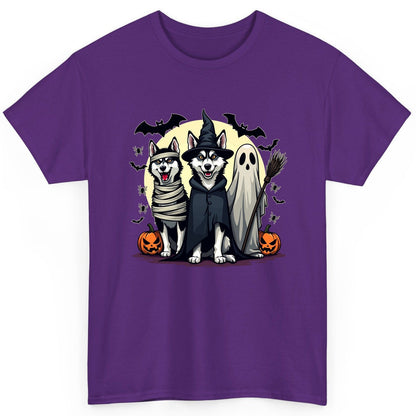 Halloween Huskies in Costumes Halloween huskies T-Shirt Purple product mockup