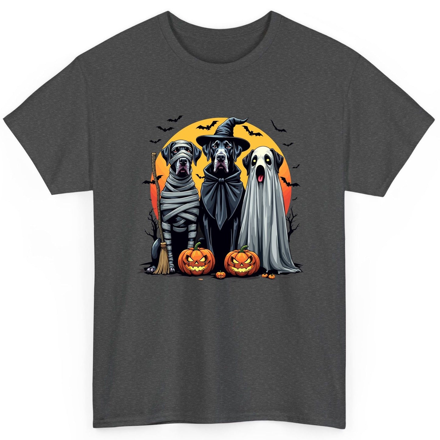 Halloween Dogs in Costumes Halloween dogs T-Shirt Dark Heather product mockup