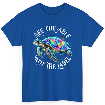 See the Able Not the Label Autism Awareness T-Shirt - product mockup - Royal