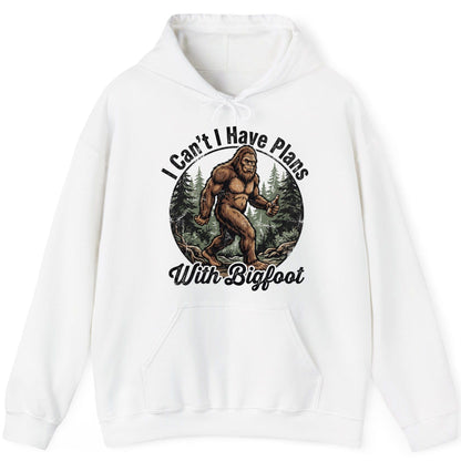 I Can't I Have Plans with Bigfoot bigfoot Hoodie White product mockup