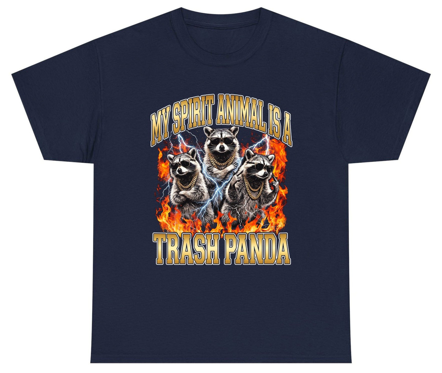 My Spirit Animal Is a Trash Panda raccoon Youth T-Shirt Navy product mockup