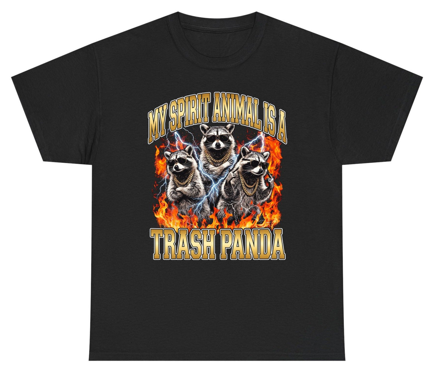 My Spirit Animal Is a Trash Panda raccoon Youth T-Shirt Black product mockup