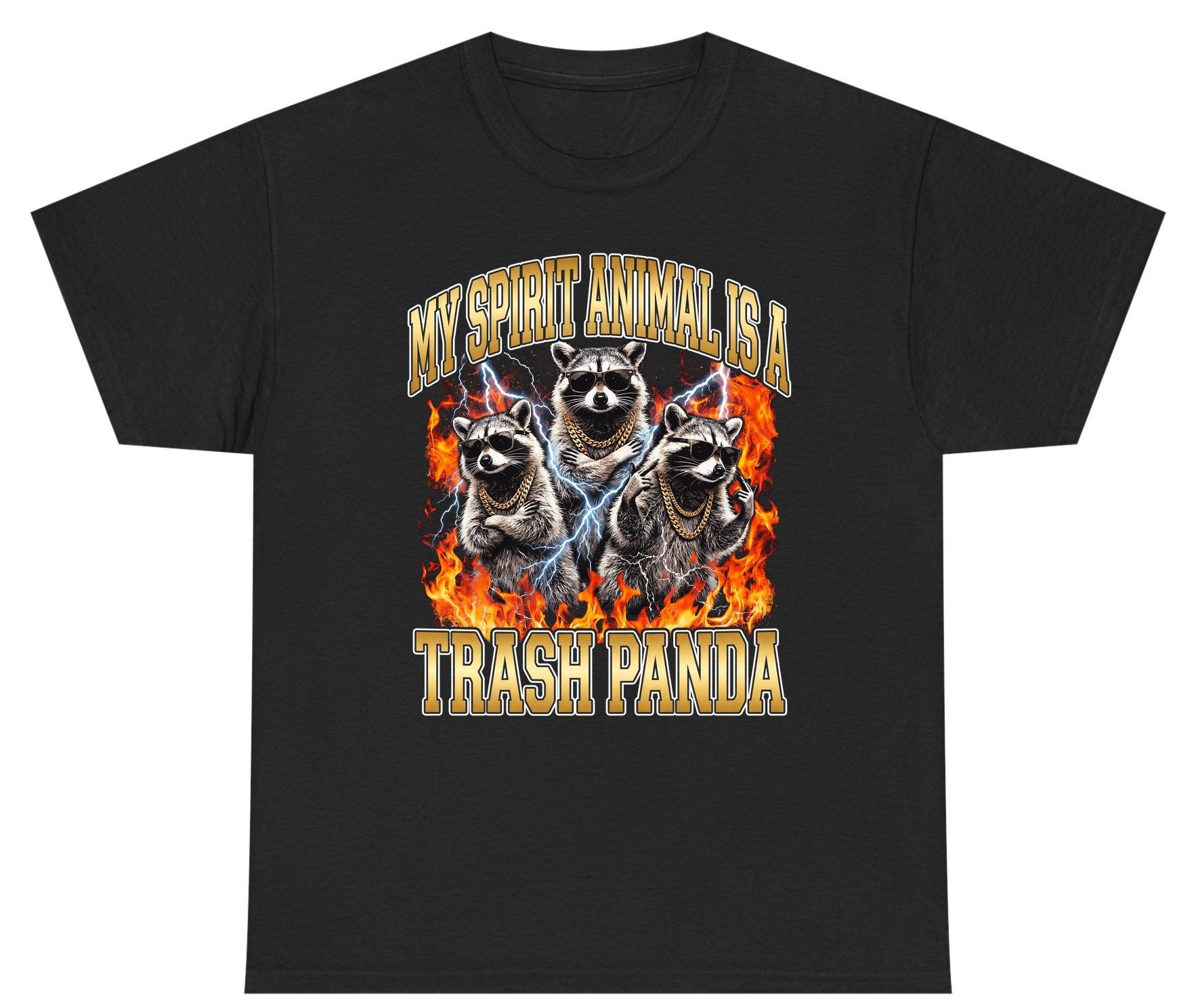 My Spirit Animal Is a Trash Panda raccoon Youth T-Shirt Black product mockup