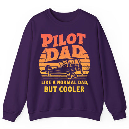 Pilot Dad Like a Normal Dad, but Cooler pilots Sweatshirt Purple product mockup