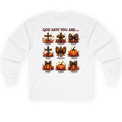 God Says You Are Chosen John 15 16, Forgiven Psa 103 12, Special Eph 2 10, Lovely Dan 12 3, Beautiful Eccl 3 11, Created Gen