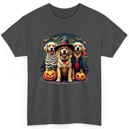 Golden Retriever Halloween Trio golden retriever T-Shirt Dark Heather product mockup