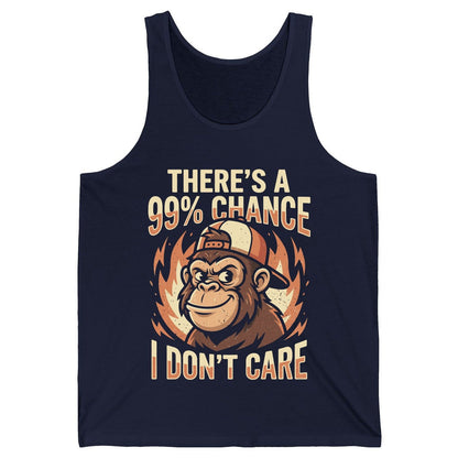 There's a 99% Chance I Don't Care monkey Tank Top Navy product mockup