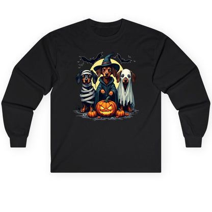 Dachshund Halloween Costumes dachshunds Long Sleeve Tee Black product mockup