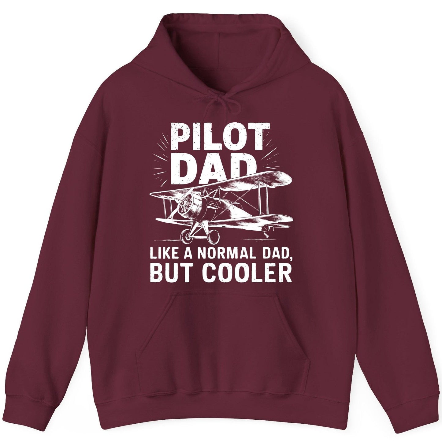 Pilot Dad, Like a Normal Dad, but Cooler pilot dad Hoodie Maroon product mockup