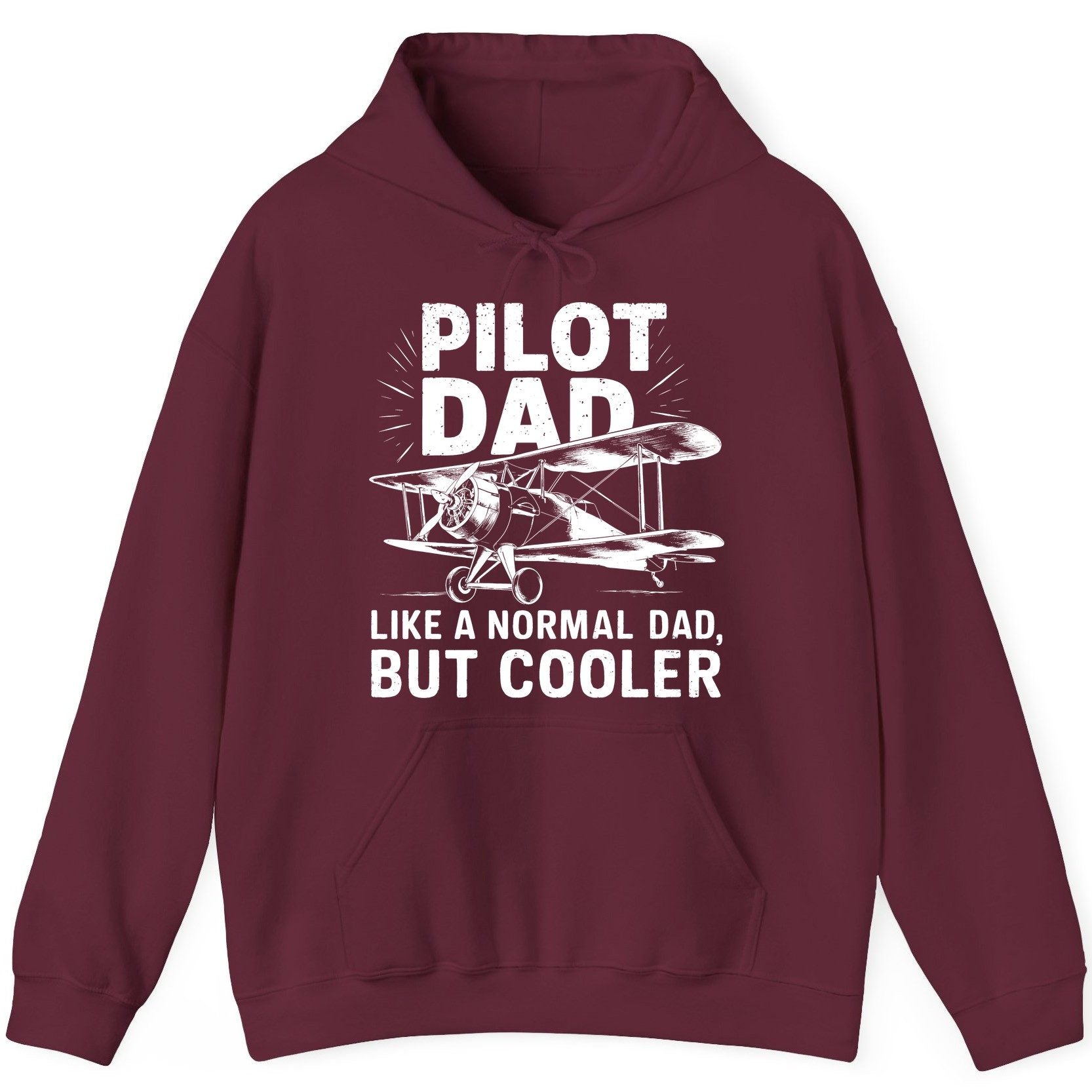 Pilot Dad, Like a Normal Dad, but Cooler pilot dad Hoodie Maroon product mockup