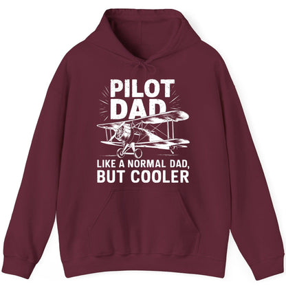 Pilot Dad, Like a Normal Dad, but Cooler pilot dad Hoodie Maroon product mockup