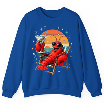 Funny Lobster Drinking Martini lobster Sweatshirt Royal product mockup