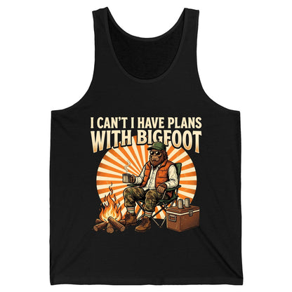 I Can't I Have Plans with Bigfoot bigfoot Tank Top Black product mockup