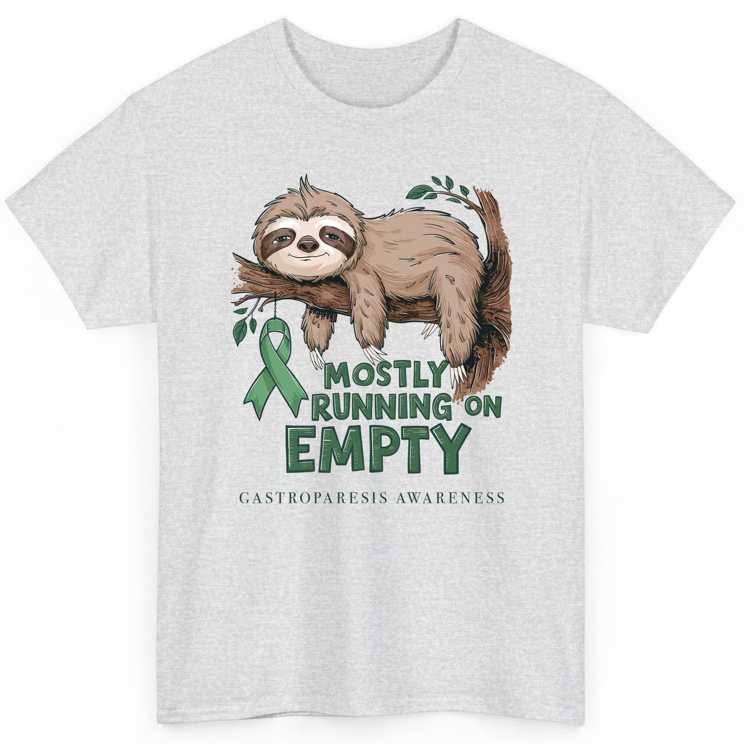 Mostly Running on Empty Gastroparesis Awareness gastroparesis awareness T-Shirt Ash product mockup