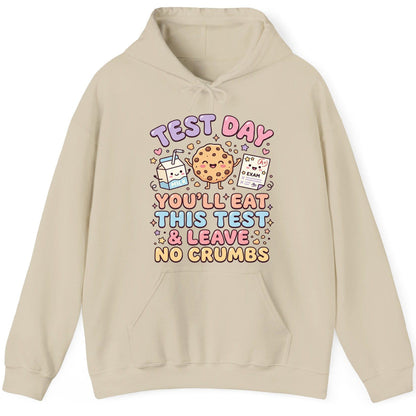 Test Day You'll Eat This Test & Leave No Crumbs Student Testing Hoodie - product mockup - Sand
