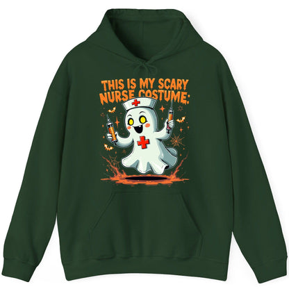 This Is My Scary Nurse Costume ghost nurse Hoodie Forest Green product mockup