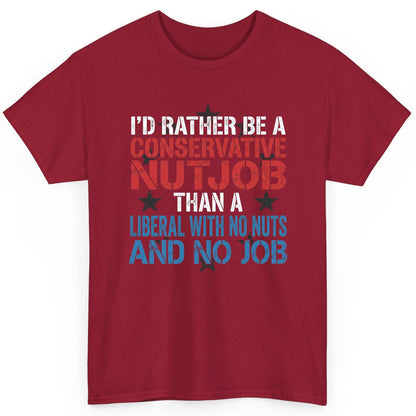 I'D RATHER BE a Conservative NUTJOB THAN a Liberal WITH NO T-Shirt - product mockup - Cardinal Red