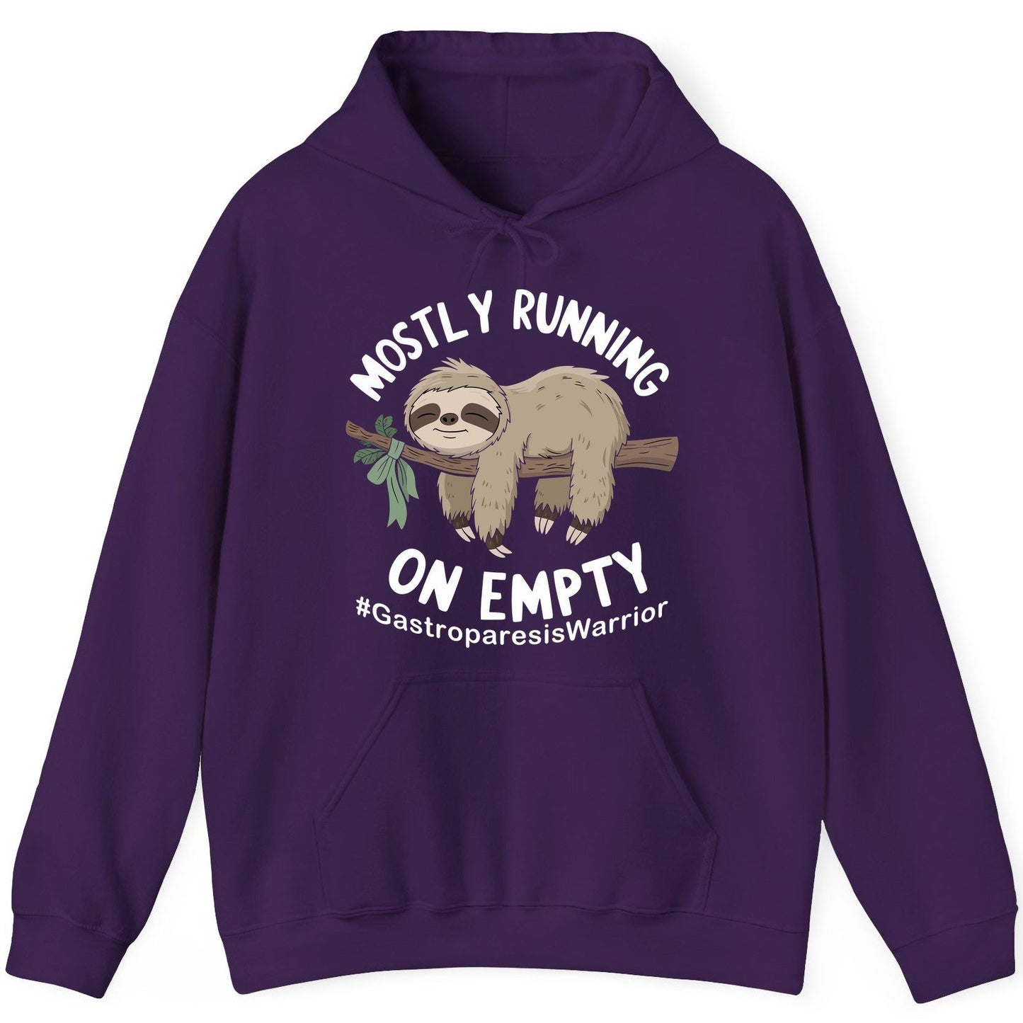 Mostly Running on Empty Gastroparesiswarrior gastroparesis awareness Hoodie Purple product mockup