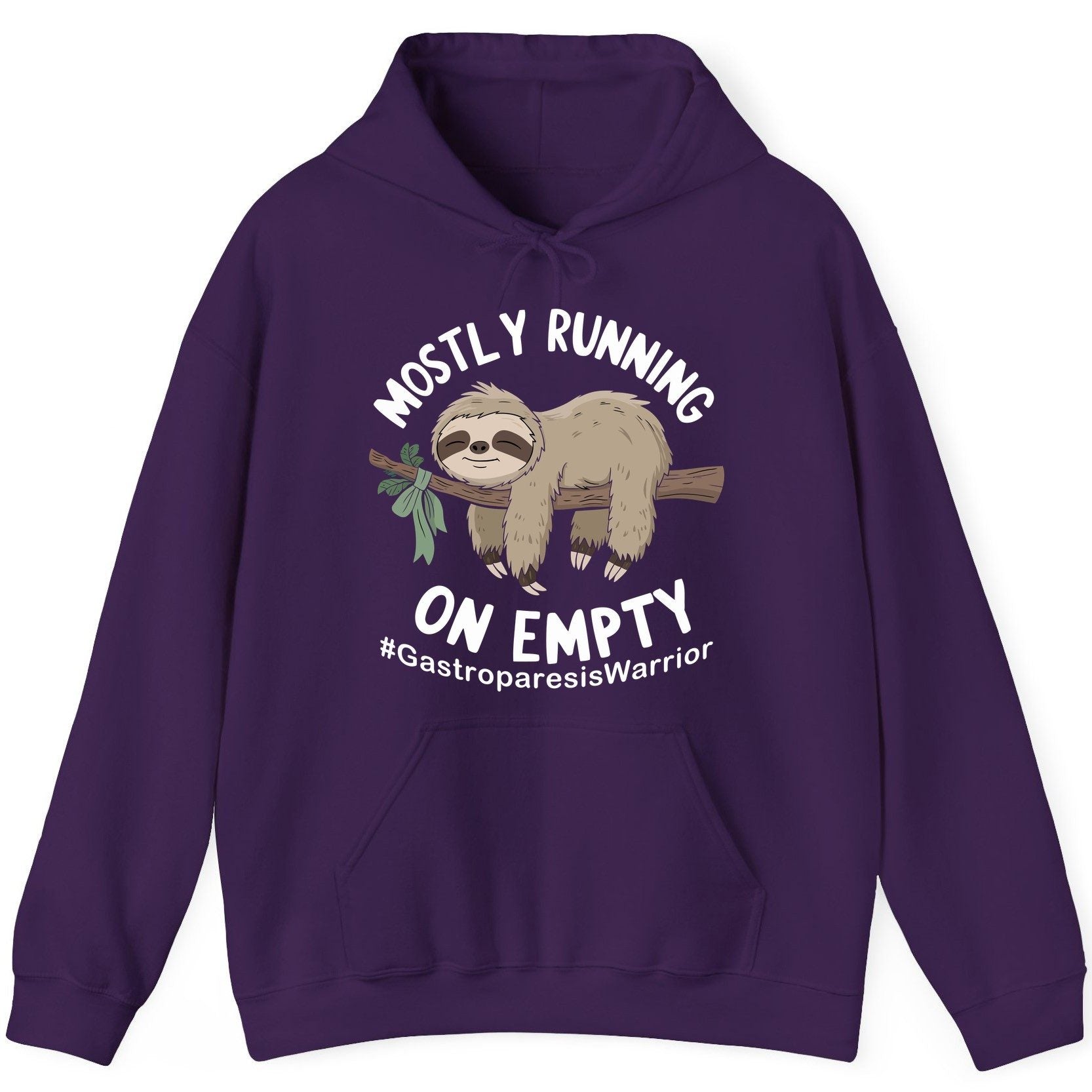 Mostly Running on Empty Gastroparesiswarrior gastroparesis awareness Hoodie Purple product mockup