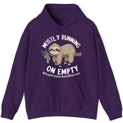 Mostly Running on Empty Gastroparesiswarrior gastroparesis awareness Hoodie Purple product mockup