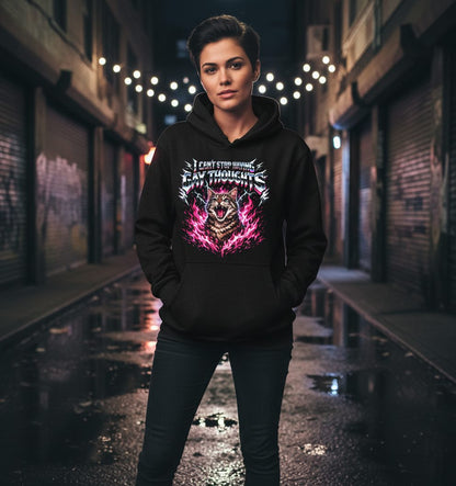 I Can't Stop Having Gay Thoughts cat Hoodie Black lifestyle mockup