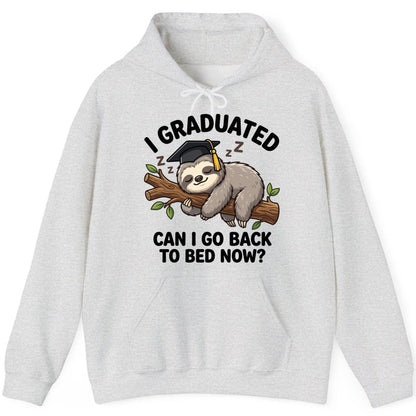 I Graduated Funny Sloth Hoodie - product mockup - Ash