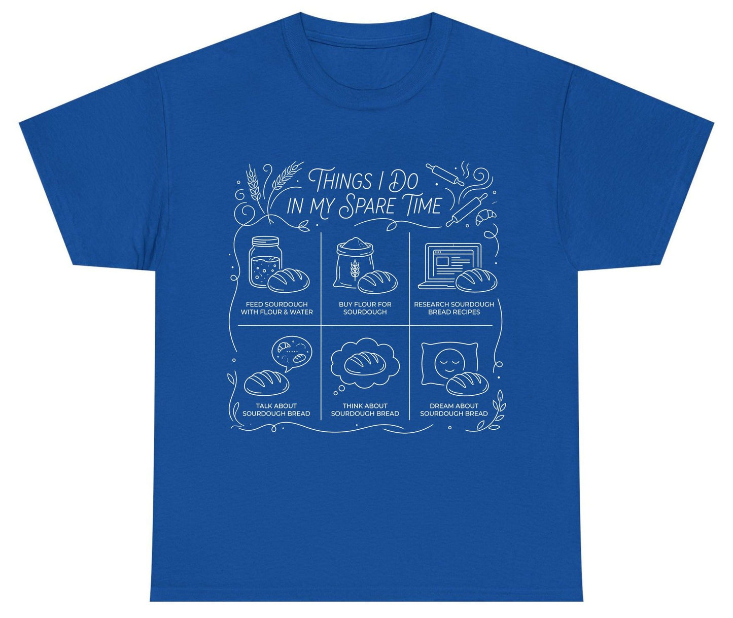Things I Do in My Spare Time sourdough baking Youth T-Shirt Royal product mockup