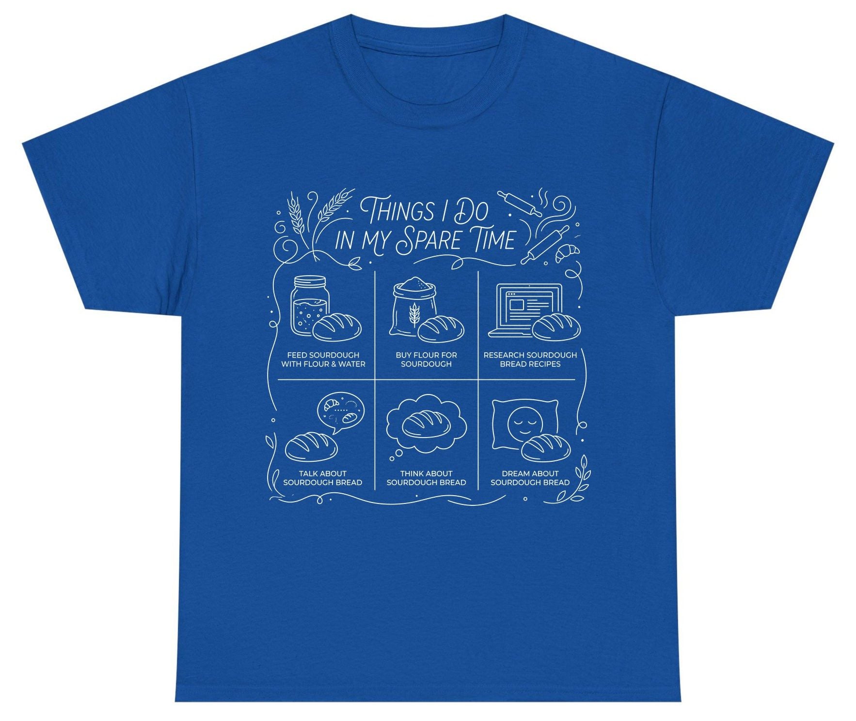 Things I Do in My Spare Time sourdough baking Youth T-Shirt Royal product mockup