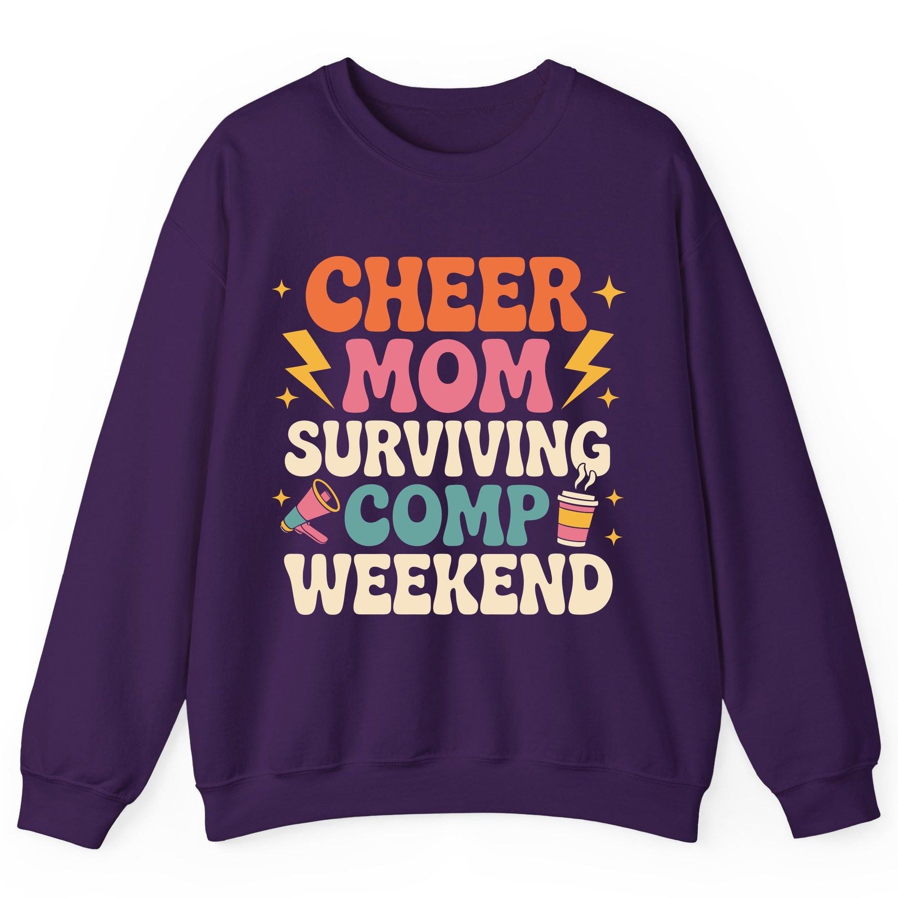 Cheer Mom Surviving Comp Weekend cheer mom Sweatshirt Purple product mockup