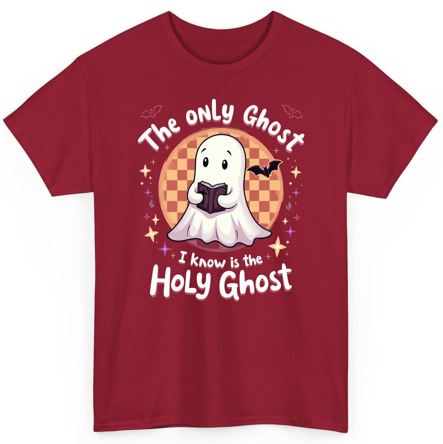 The Only Ghost I Know Is the Holy Ghost christian Halloween T-Shirt Cardinal Red product mockup