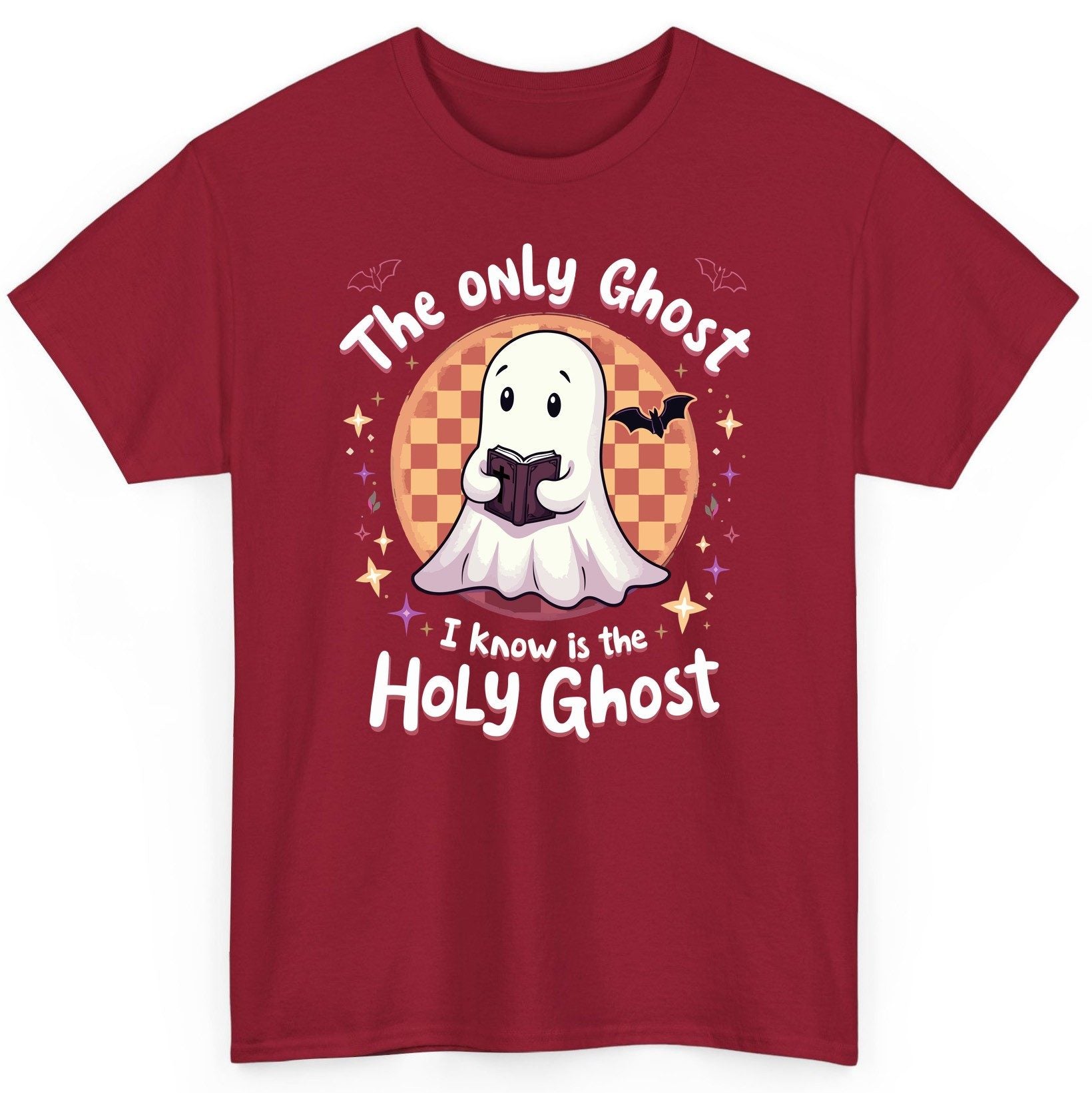 The Only Ghost I Know Is the Holy Ghost christian Halloween T-Shirt Cardinal Red product mockup