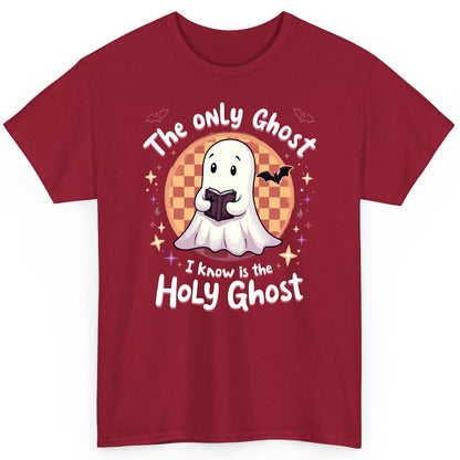The Only Ghost I Know Is the Holy Ghost christian Halloween T-Shirt Cardinal Red product mockup