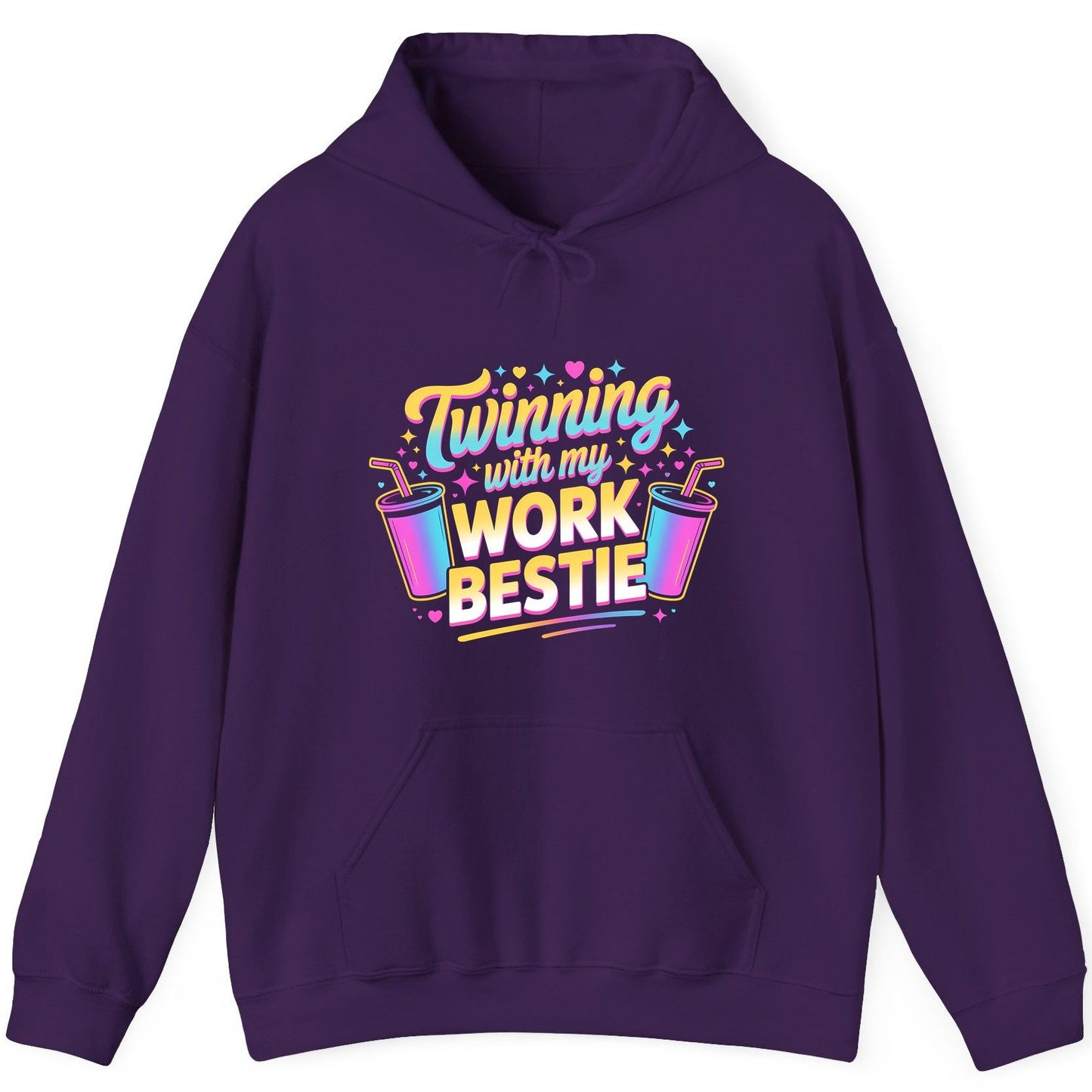 Twinning with My Work Bestie work friendship Hoodie Purple product mockup