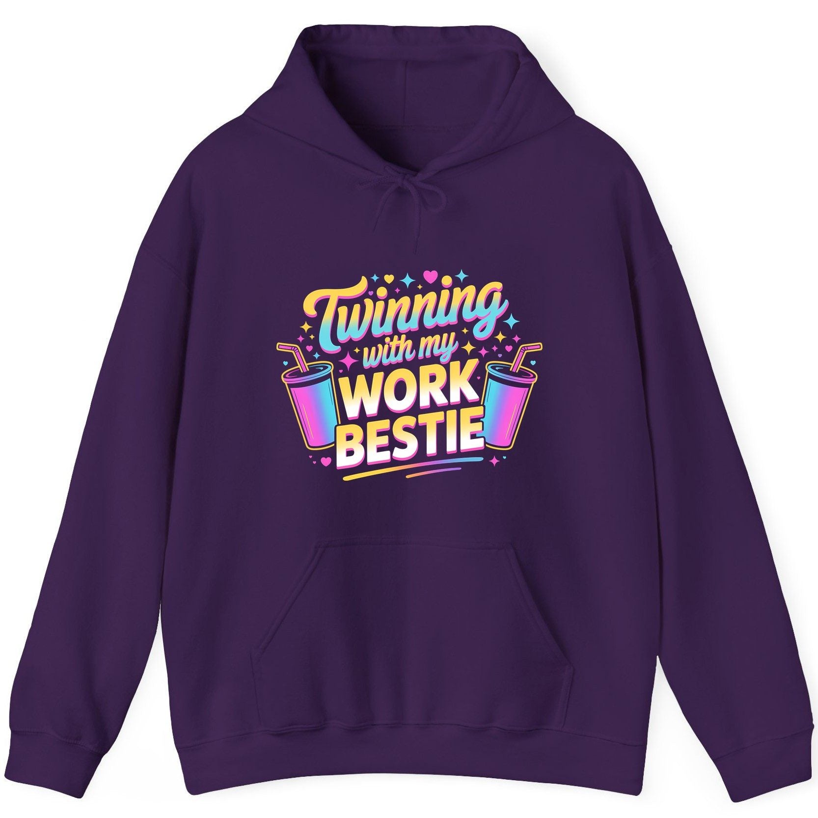 Twinning with My Work Bestie work friendship Hoodie Purple product mockup