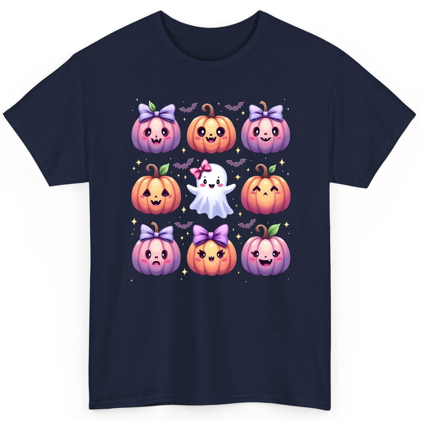 Kawaii Halloween Pumpkins kawaii Halloween T-Shirt Navy product mockup