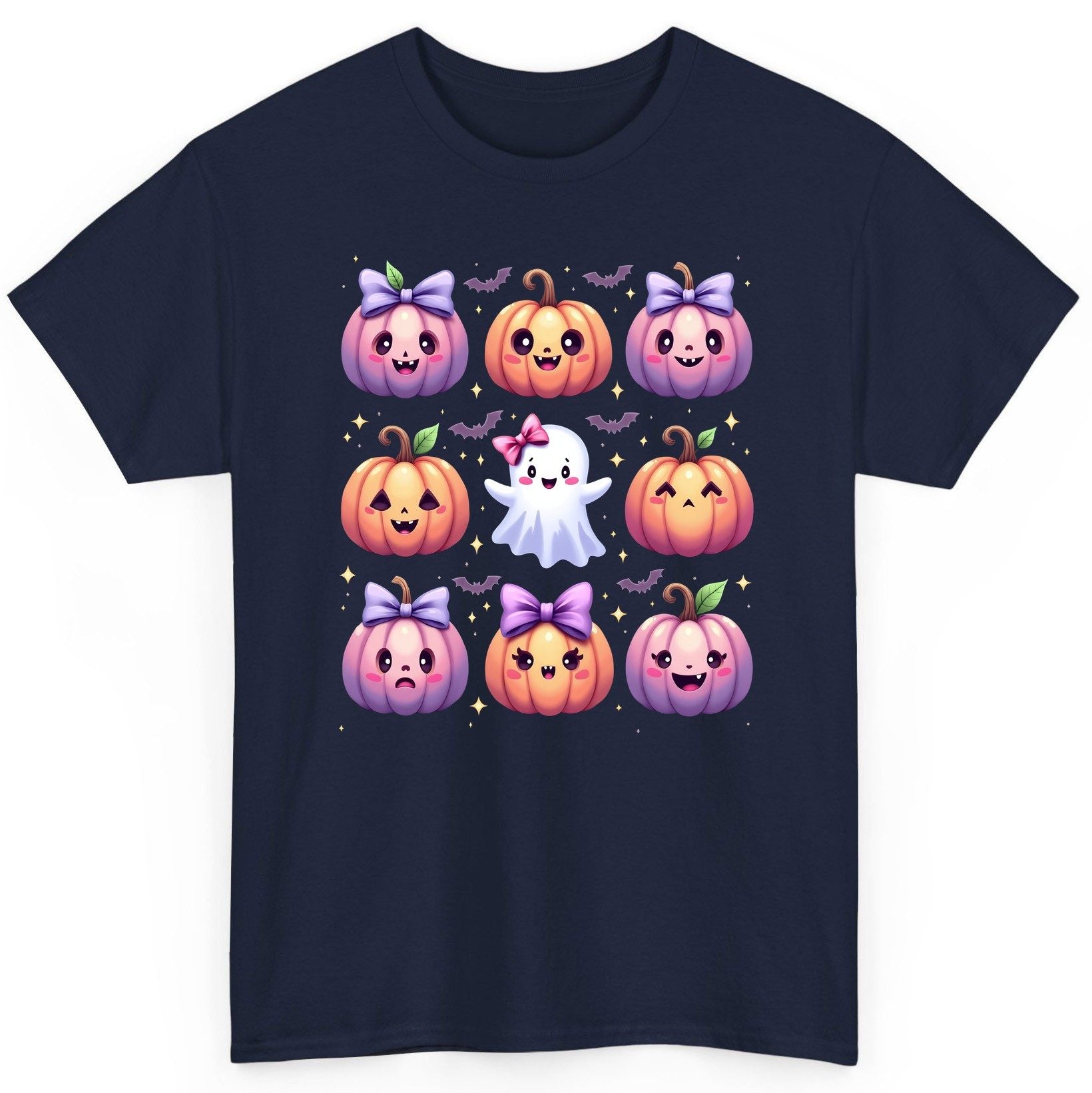 Kawaii Halloween Pumpkins kawaii Halloween T-Shirt Navy product mockup