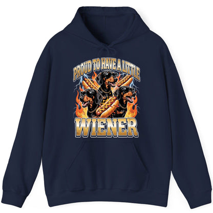 Proud to Have a Little Wiener dachshund Hoodie Navy product mockup