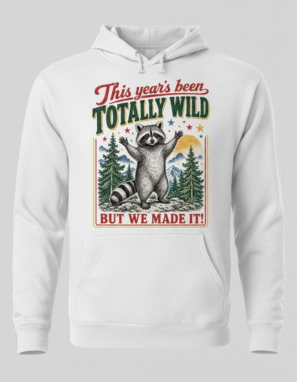 Totally Wild Raccoon Funny Animal Lovers Hoodie - product mockup - White