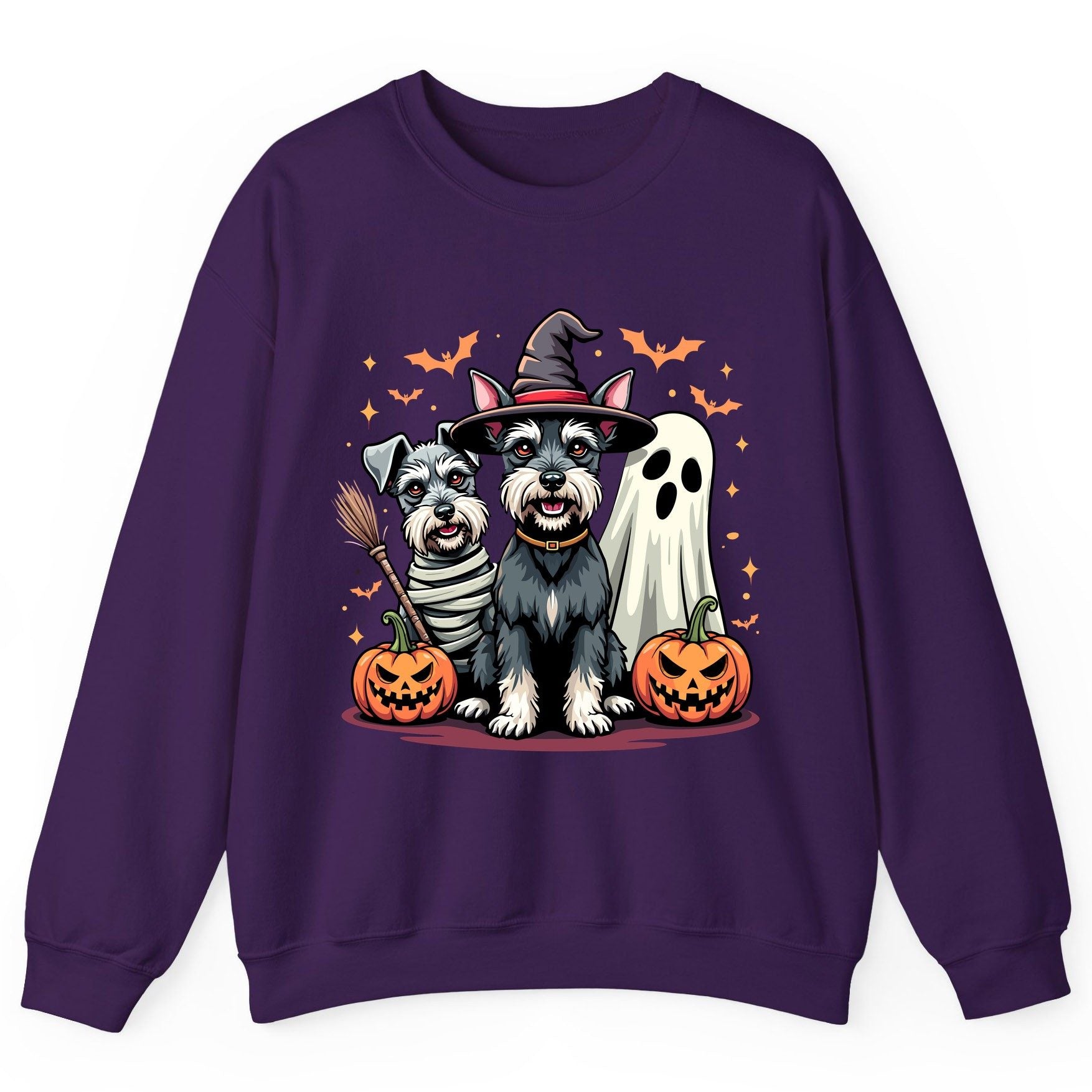 Halloween Schnauzer Dogs schnauzer dogs Sweatshirt Purple product mockup