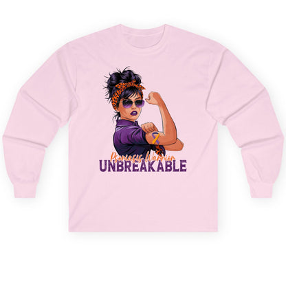 Psoriasis Warrior Unbreakable psoriasis awareness Long Sleeve Tee Light Pink product mockup