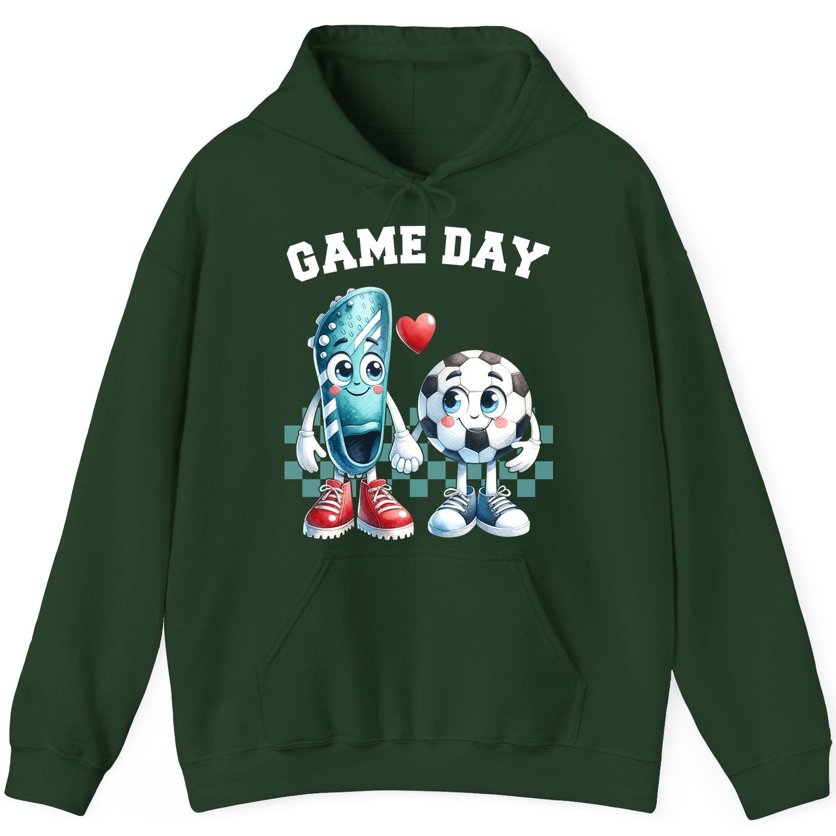 Game Day soccer Hoodie Forest Green product mockup