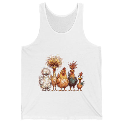 Funny Scribble Art Chickens chickens Tank Top White product mockup